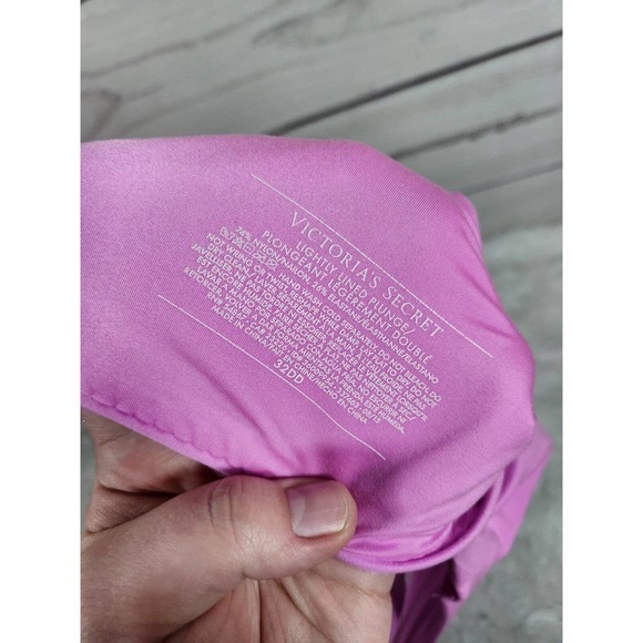 VICTORIAS SECRET Lightly Lined Plunge Longline‎ Bralette Bra 32DD Pink - Picture 3 of 3